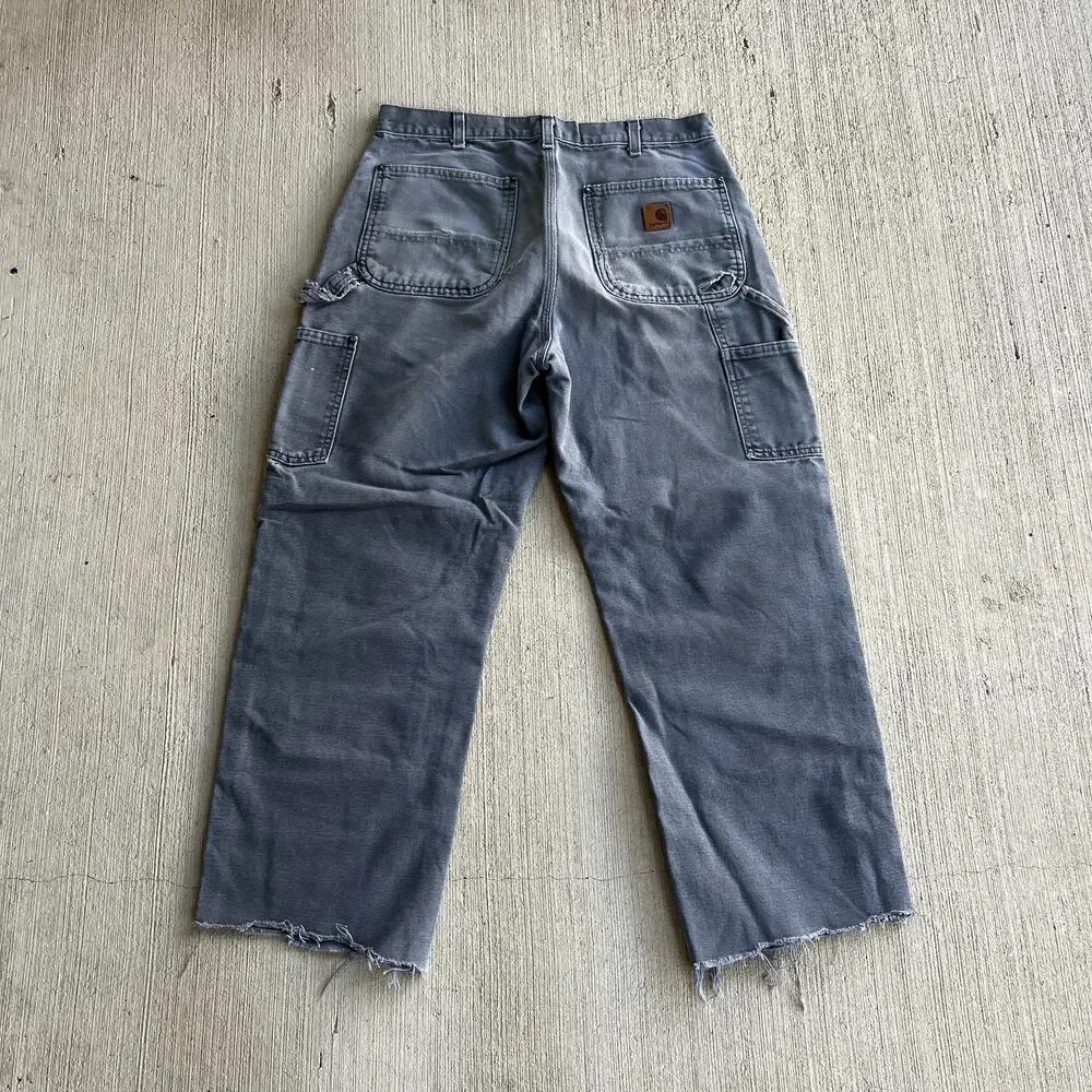 Carhartt B136 GVL gray double knee work wear carpenter pants